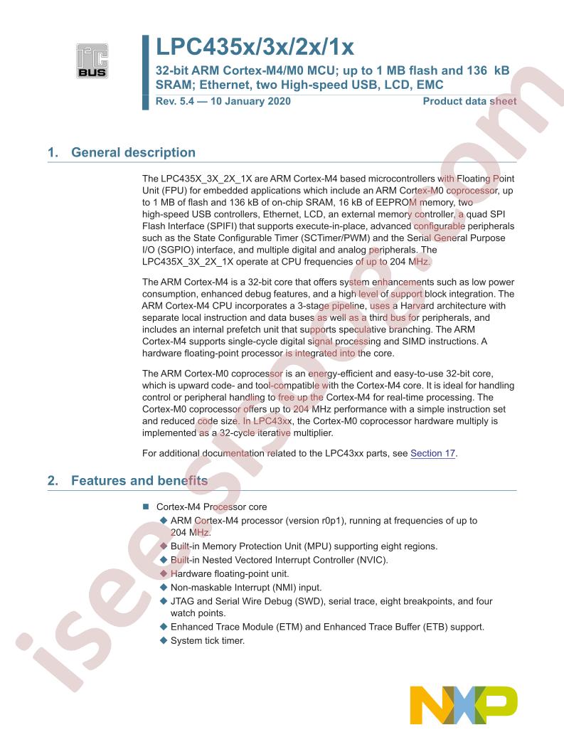 LPC435x,3x,2x,1x Datasheet