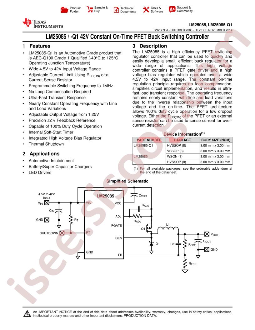 LM25085 Datasheet