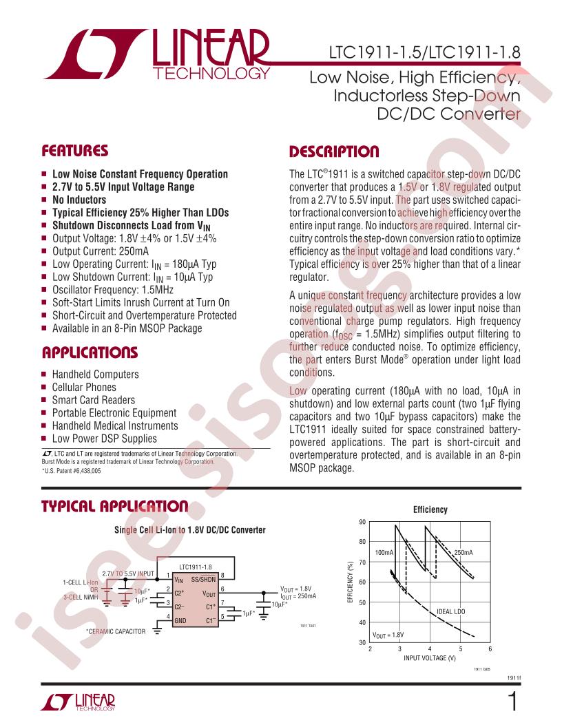 LTC1911-1.5/1.8