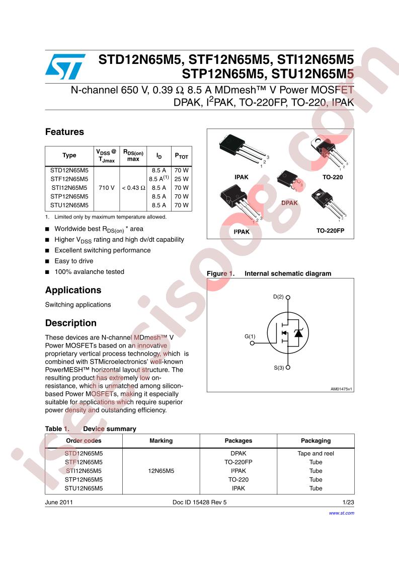 STx12N65M5