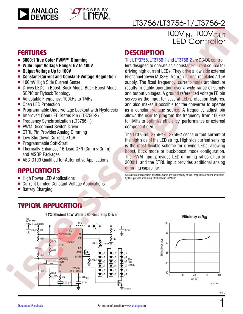 LT3756(-1,-2) Datasheet