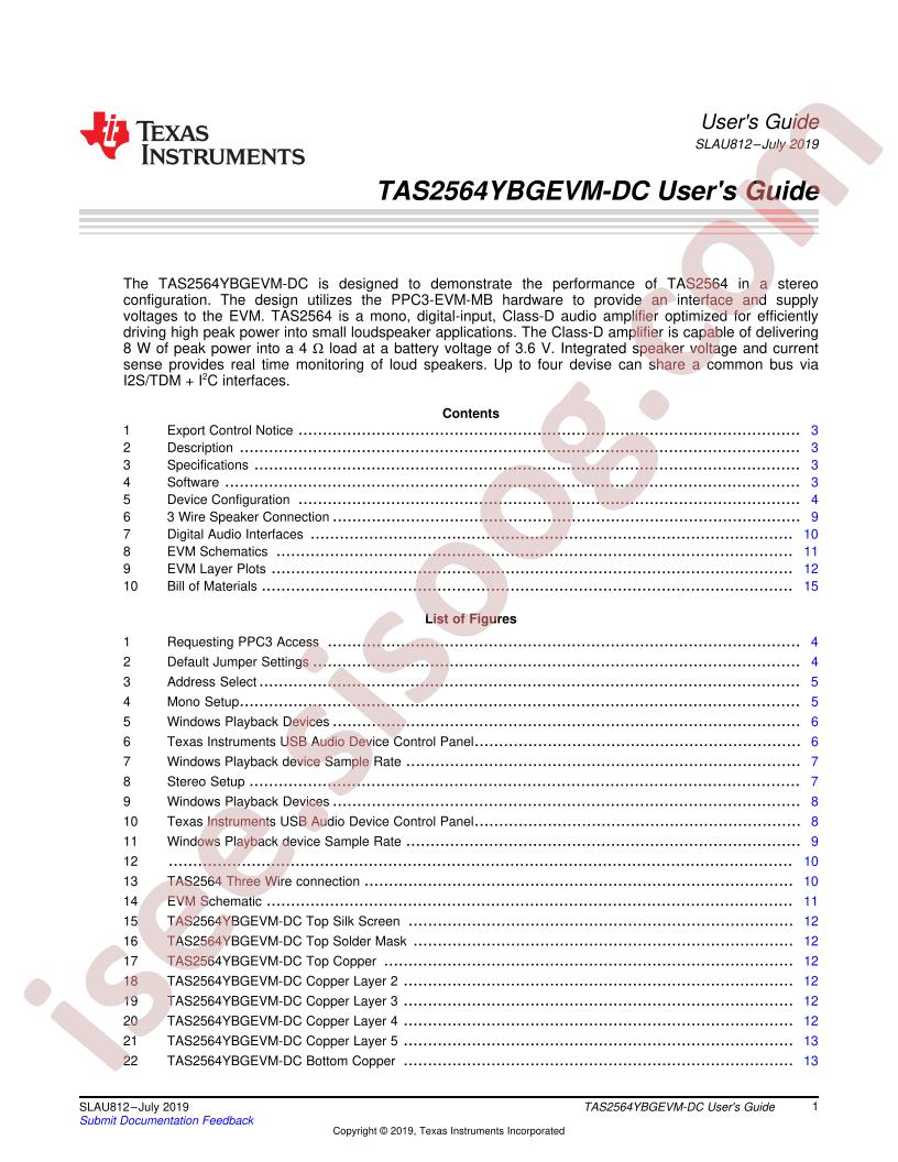 TAS2564YBGEVM-DC User Guide