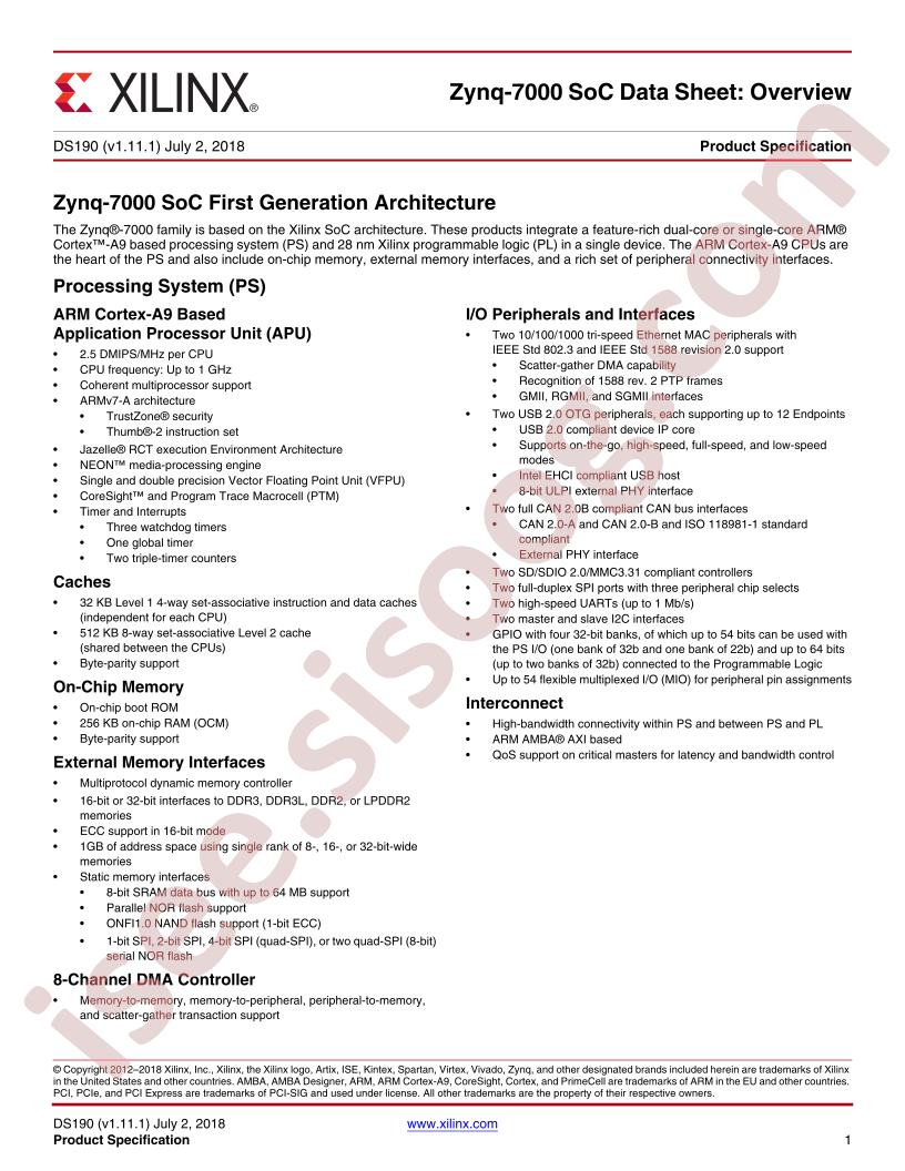 Zynq-7000 All Programmable SoC Overview