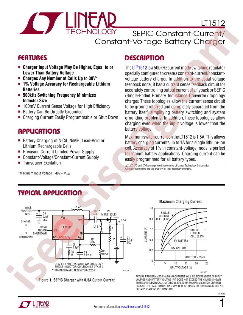 LT1512 Datasheet