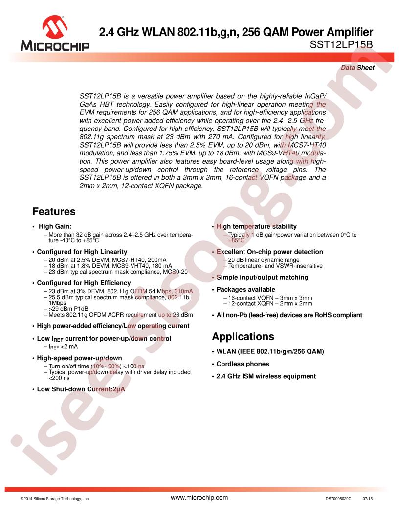 SST12LP15B Datasheet