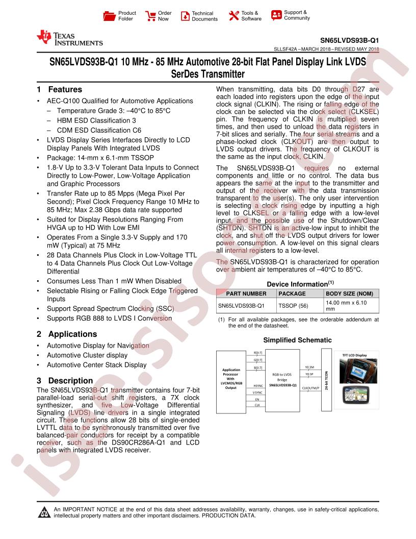 SN65LVDS93B-Q1
