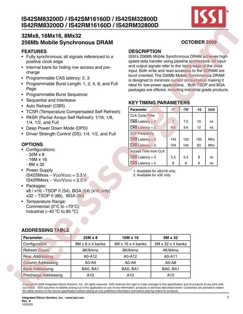 IS42xM832010D,16160D, 32800D