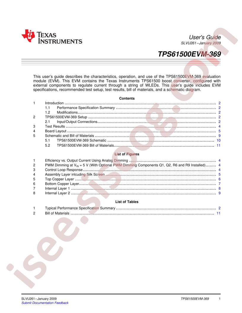 TPS61500EVM-369 Guide