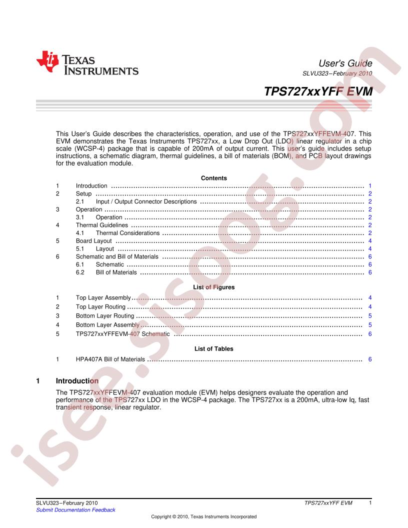 TPS727xxYFF EVM User Guide