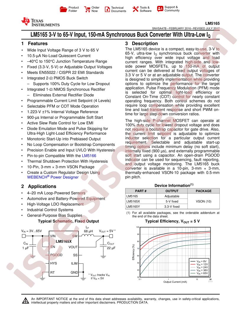 LM5165 Datasheet
