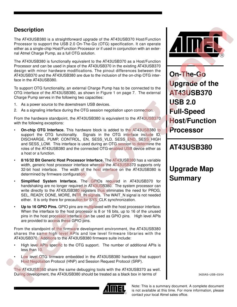 AT43USB380 Summary