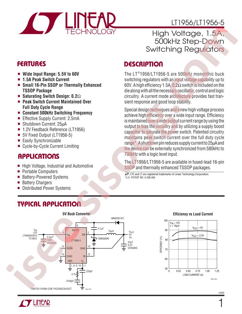 LT1956(-5) Datasheet