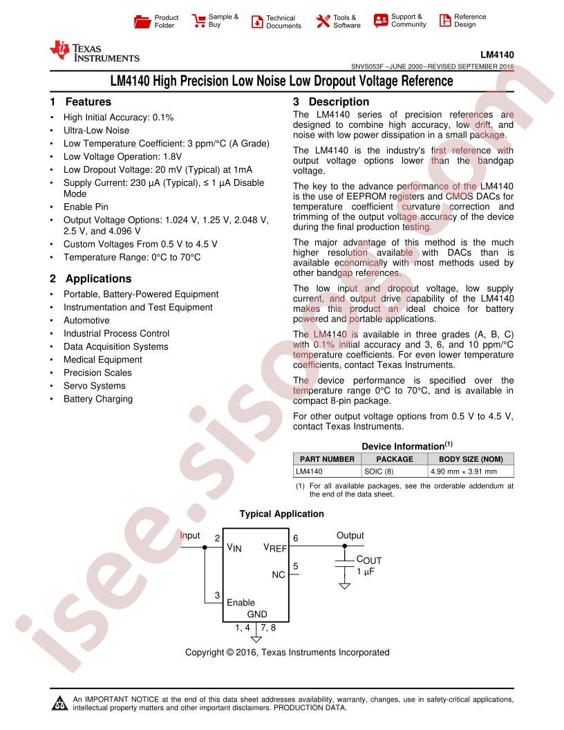 LM4140 Datasheet