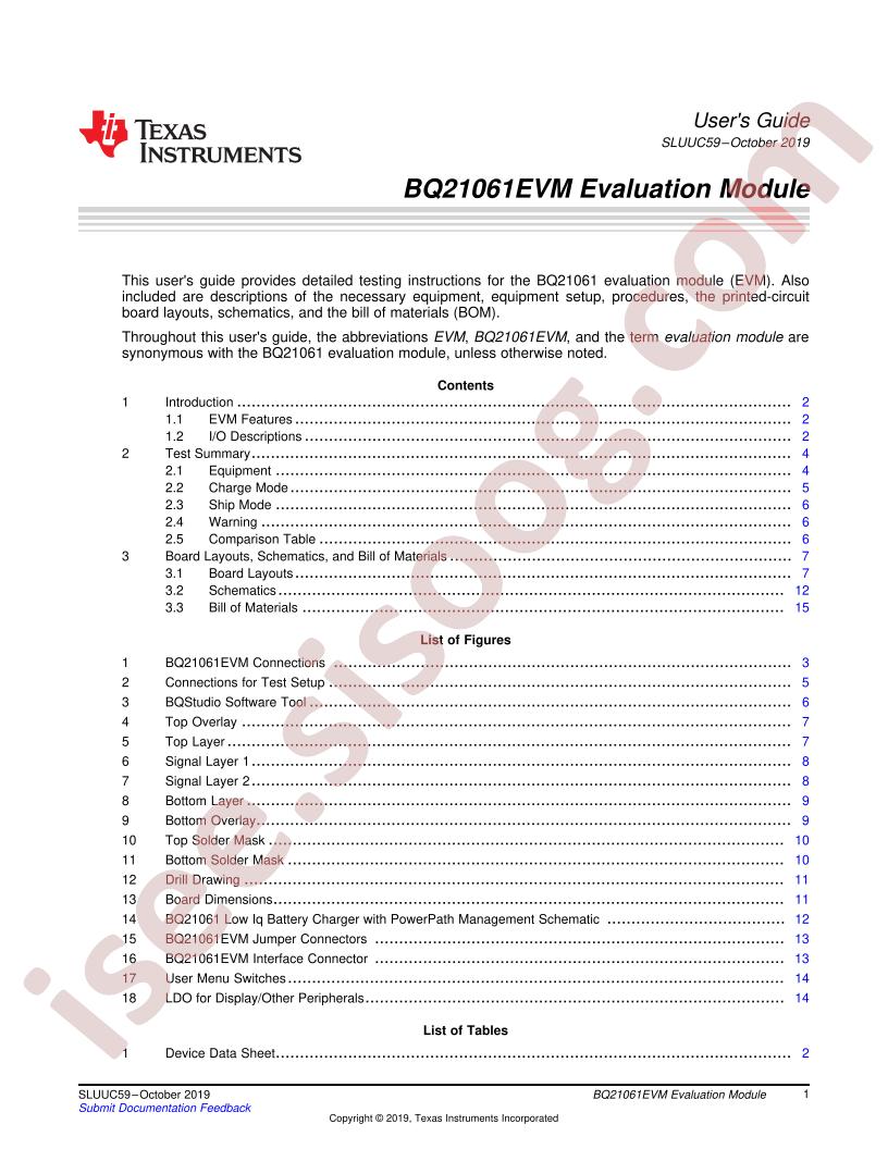 BQ21061EVM User Guide