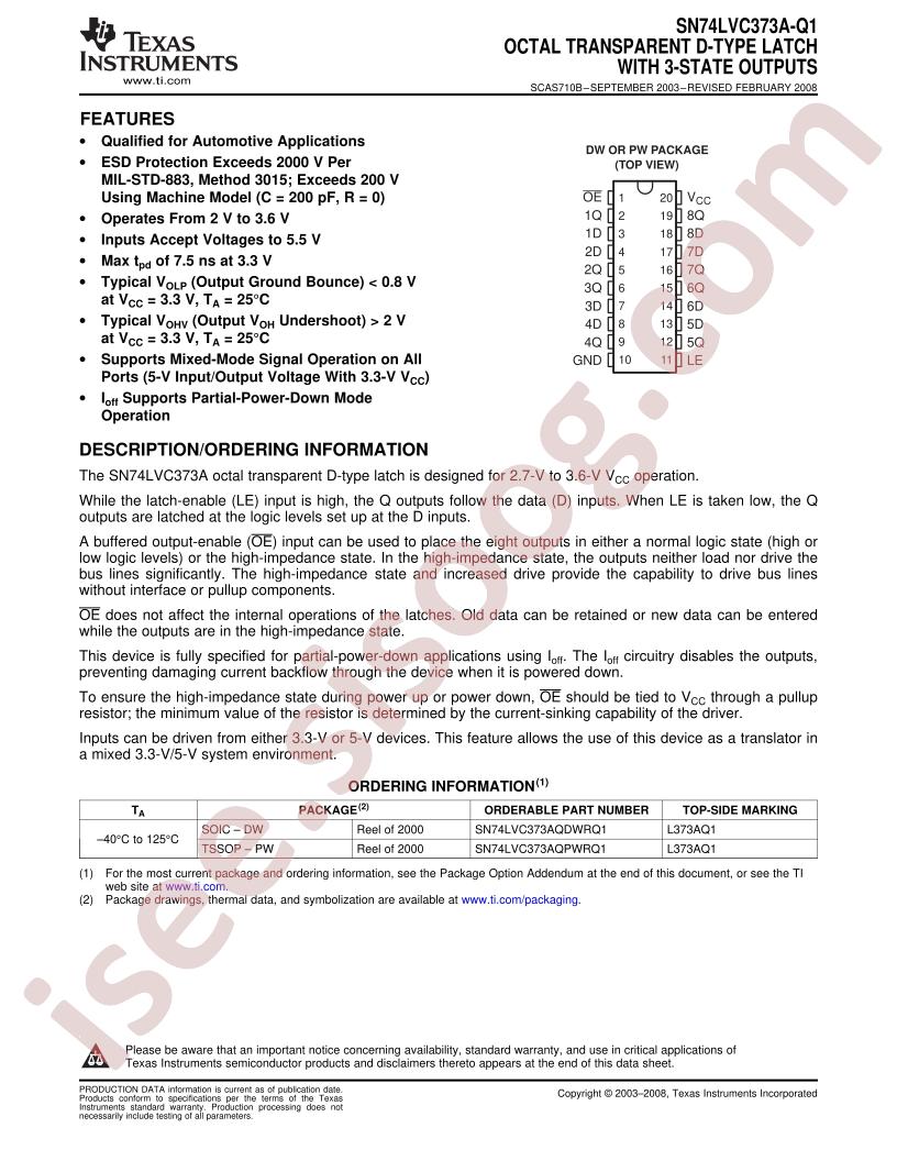 SN74LVC373A-Q1