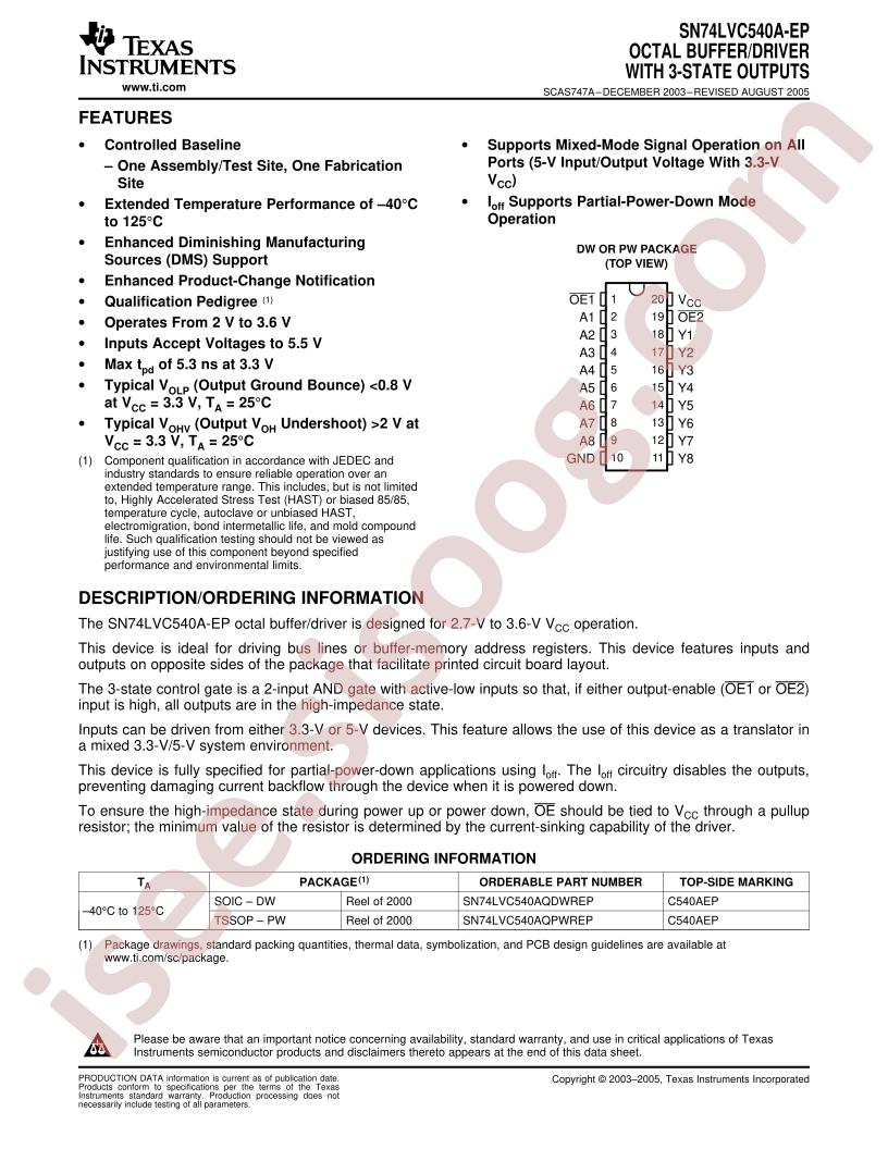 SN74LVC540A-EP
