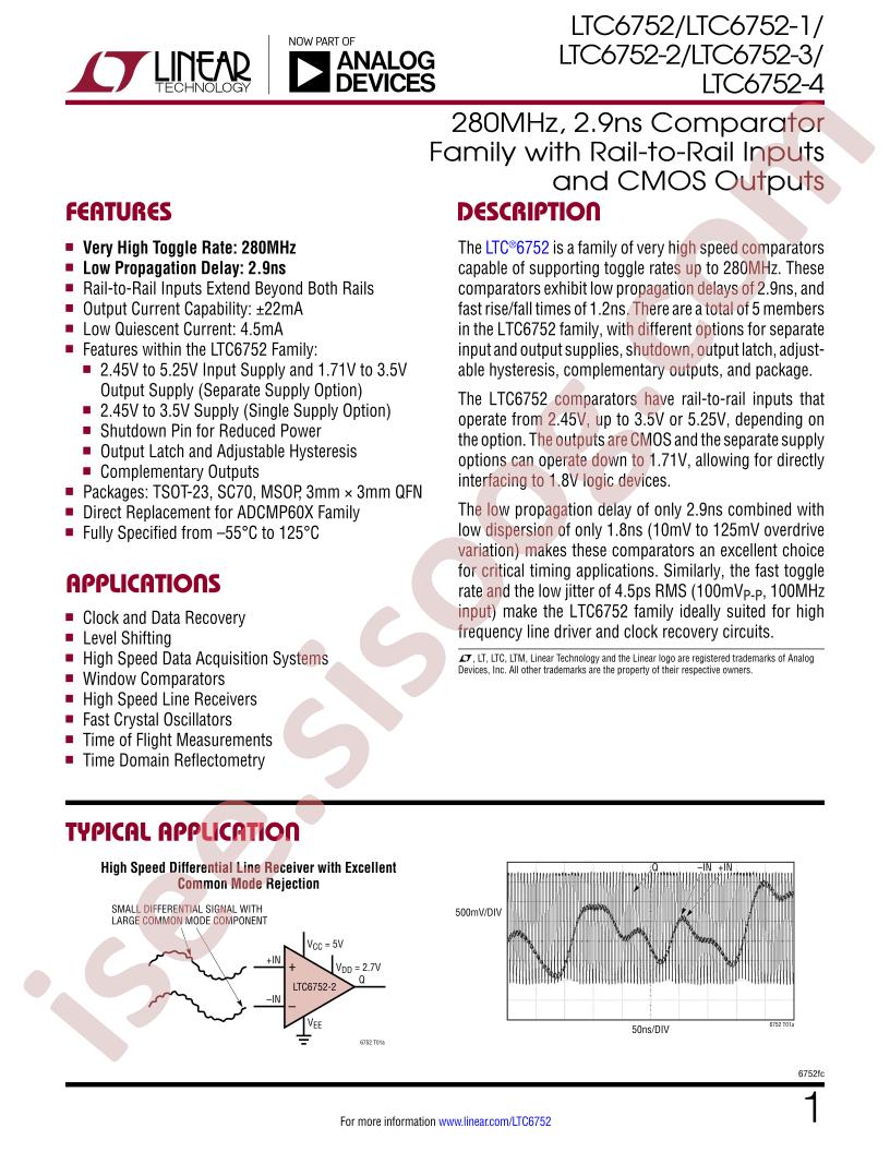 LTC6752(-1,-2,-3,-4) Datasheet