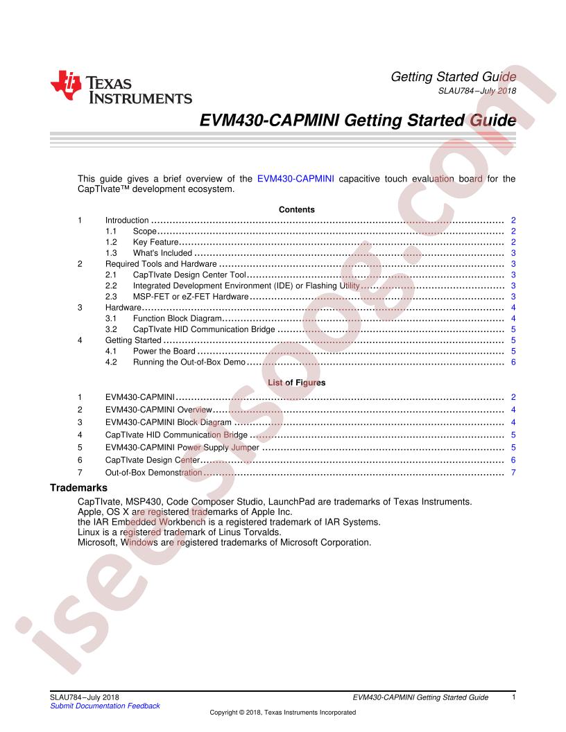 EVM430-CAPMINI Getting Started Guide