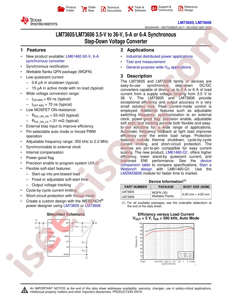LM73605, LM73606 Datasheet