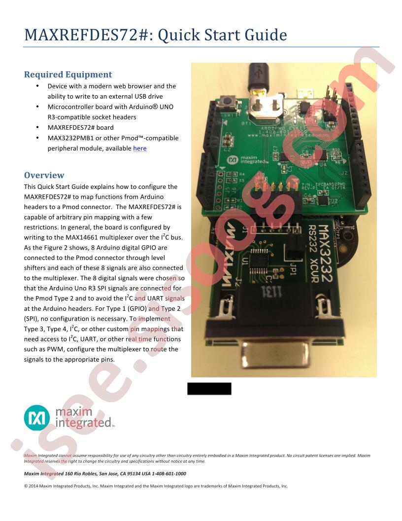 MAXREFDES72# Quick Start Guide