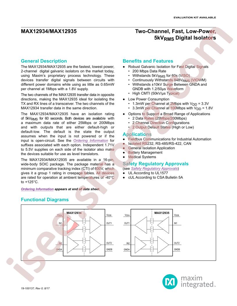 MAX12934,35 Datasheet