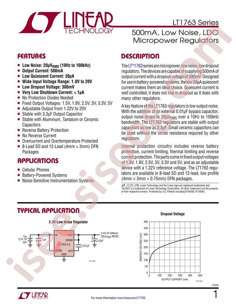 LT1763 Datasheet