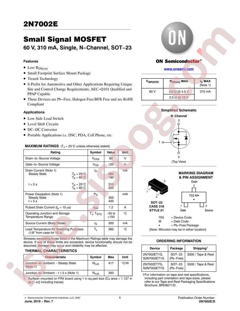 2N7002E Datasheet