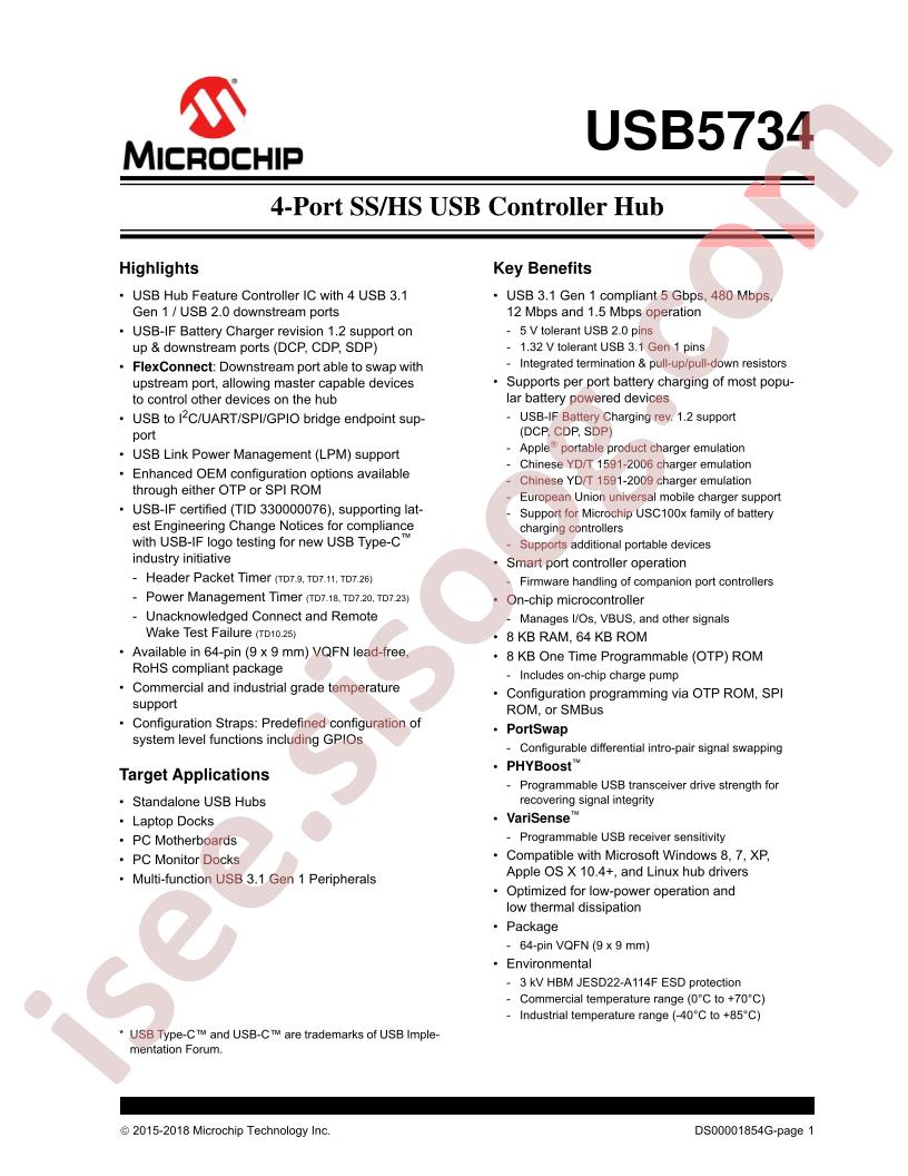 USB5734 Datasheet