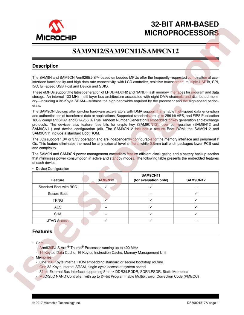 SAM9N12, SAM9CN11,12 Datasheet