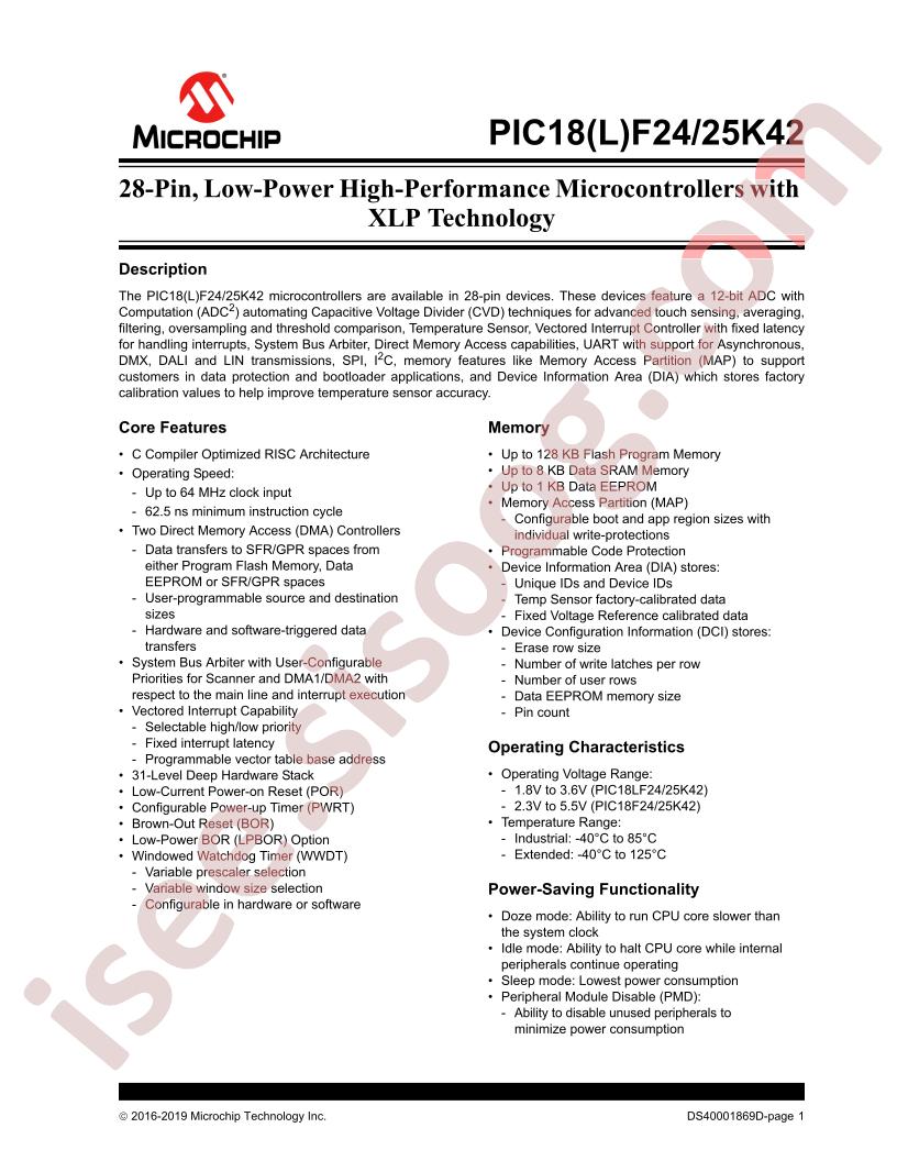 PIC18(L)F24,25K42 Datasheet