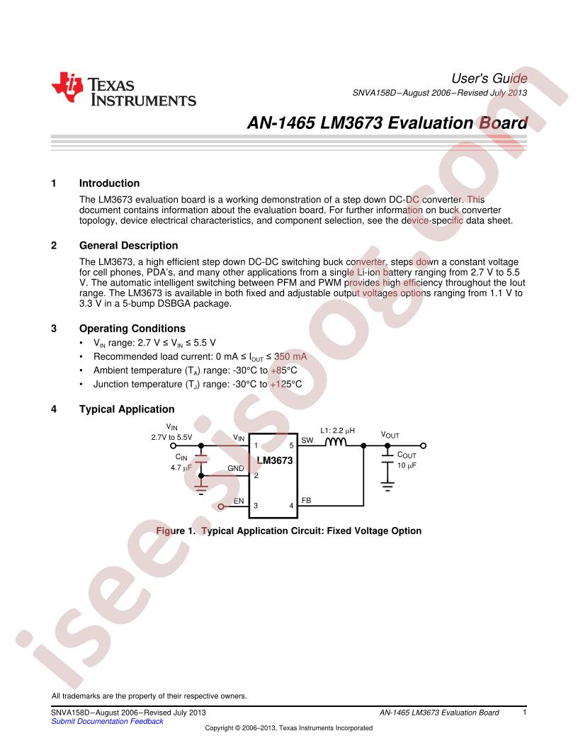 LM3673 Eval Board