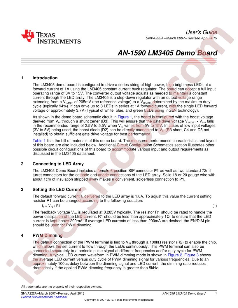 LM3405 Demo Board Guide