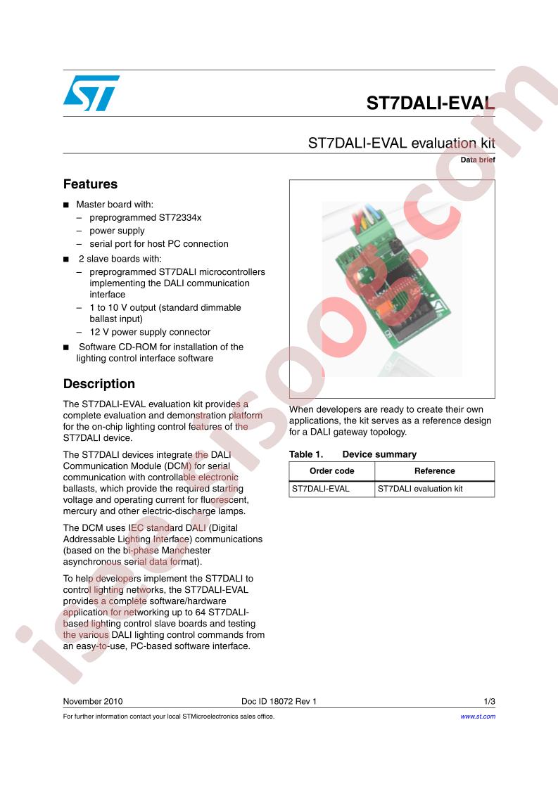 ST7DALI-EVAL Data Brief