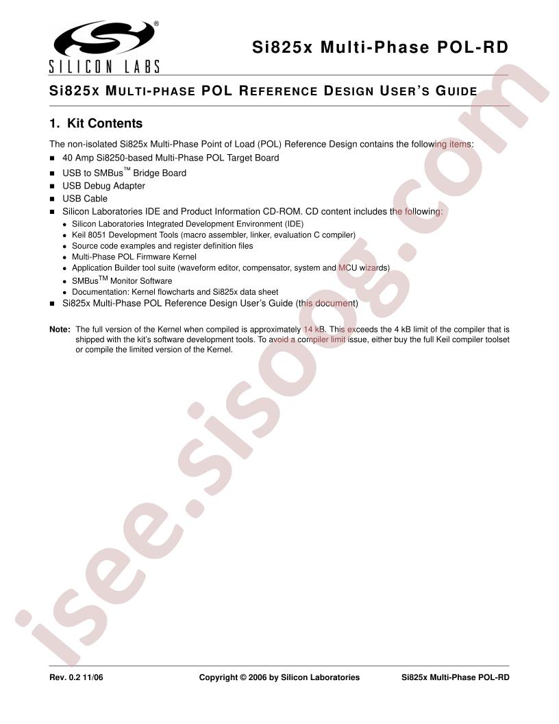 Si825x Multi-Phase POL-RD Guide