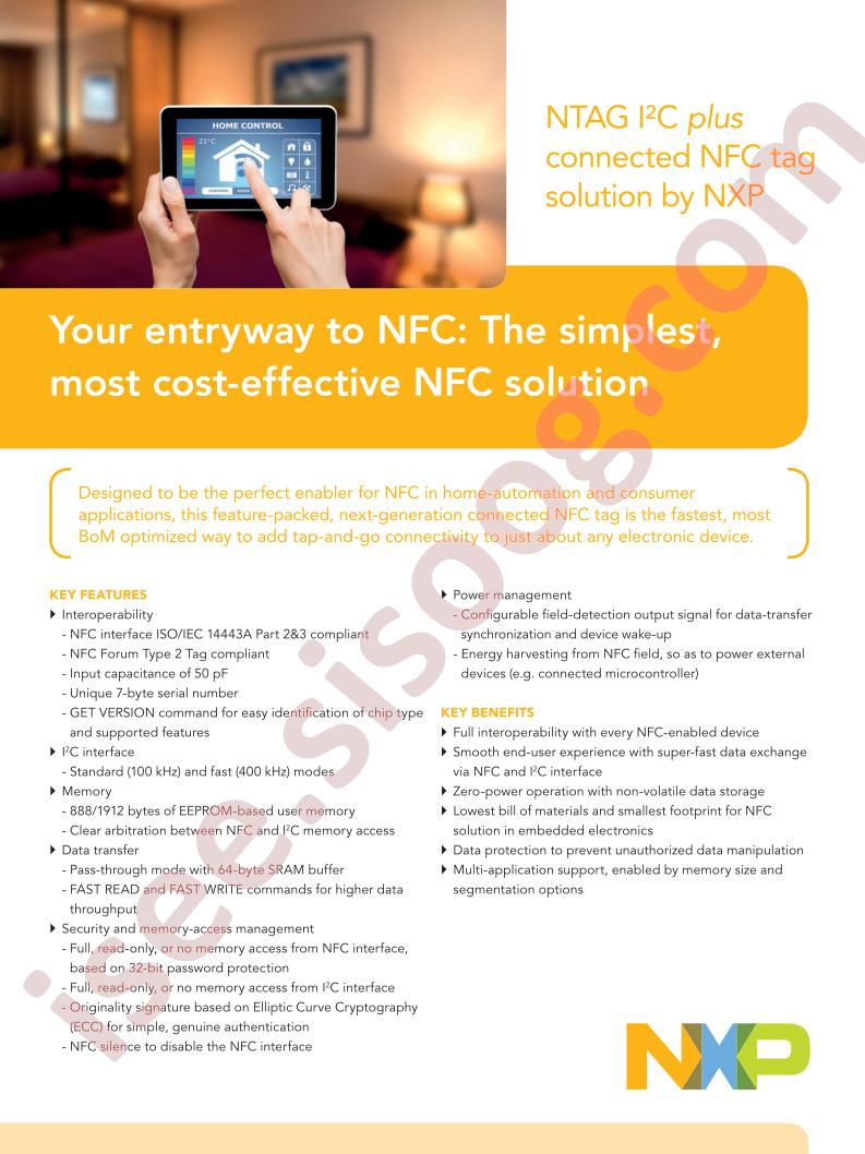 NTAG I2C Leaflet