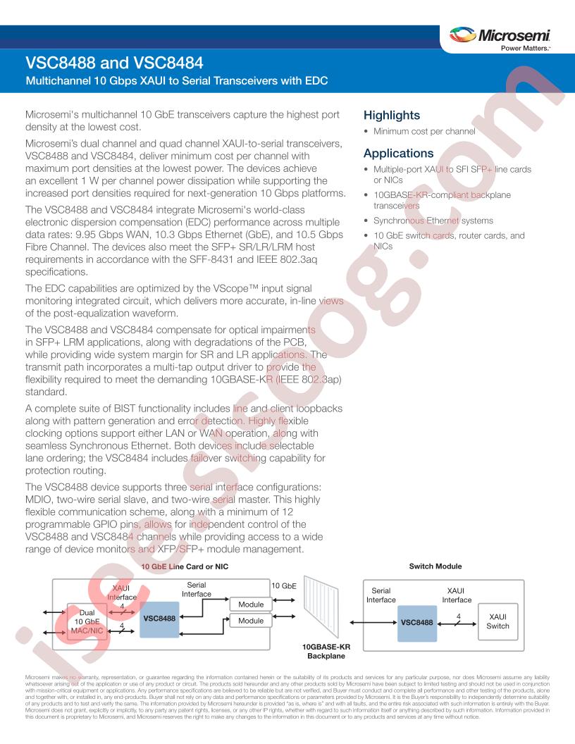 VSC8488, VSC8484 Brief