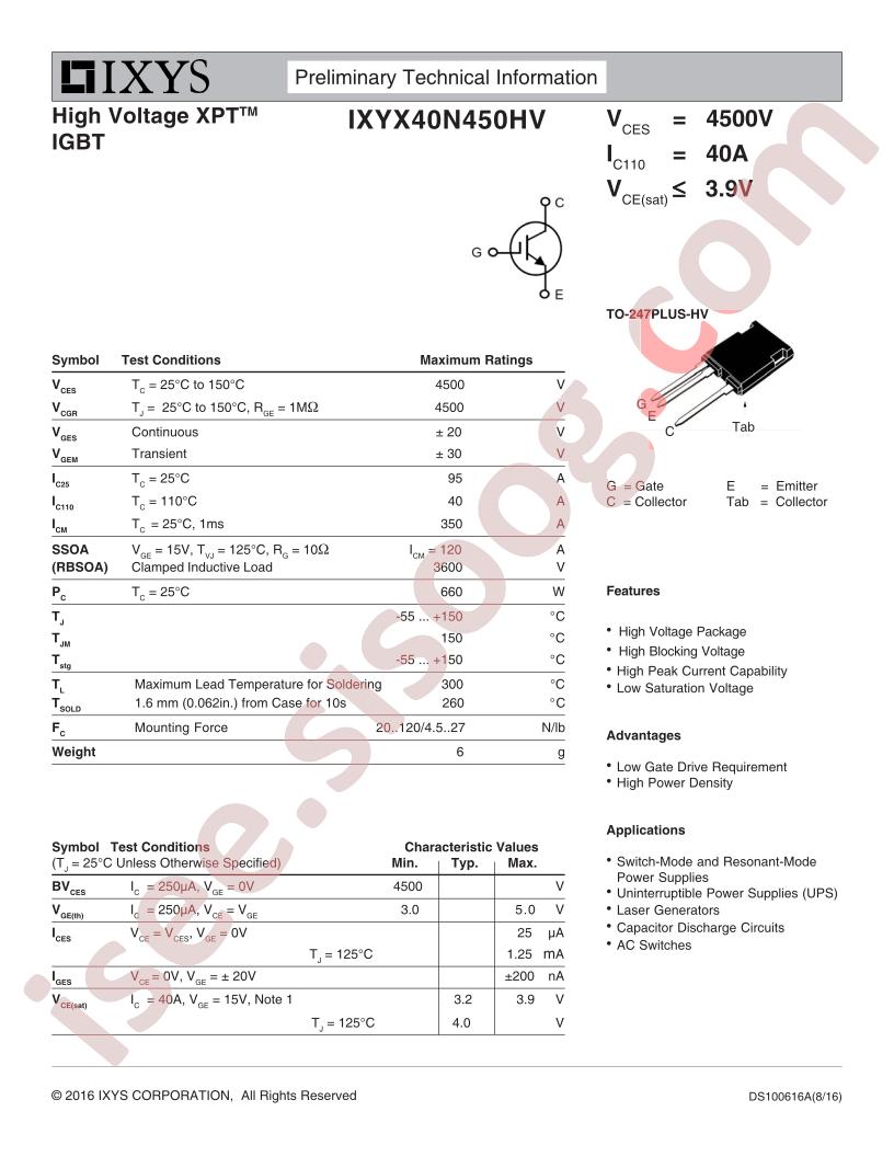 IXYX40N450HV