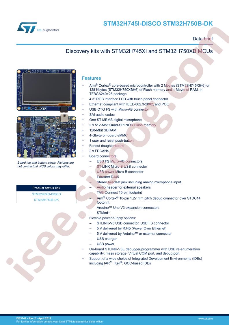 STM32H745I-DISCO Product Brief