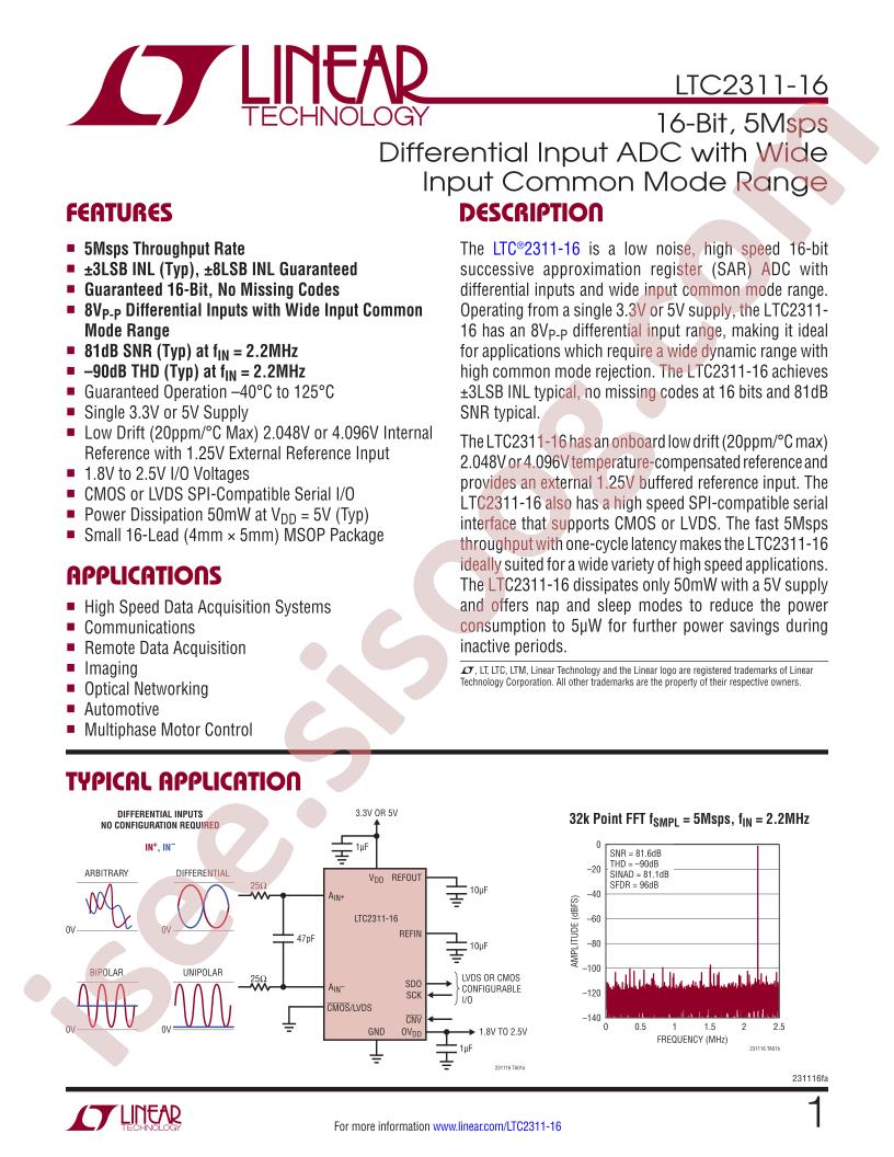 LTC2311-16 Datasheet