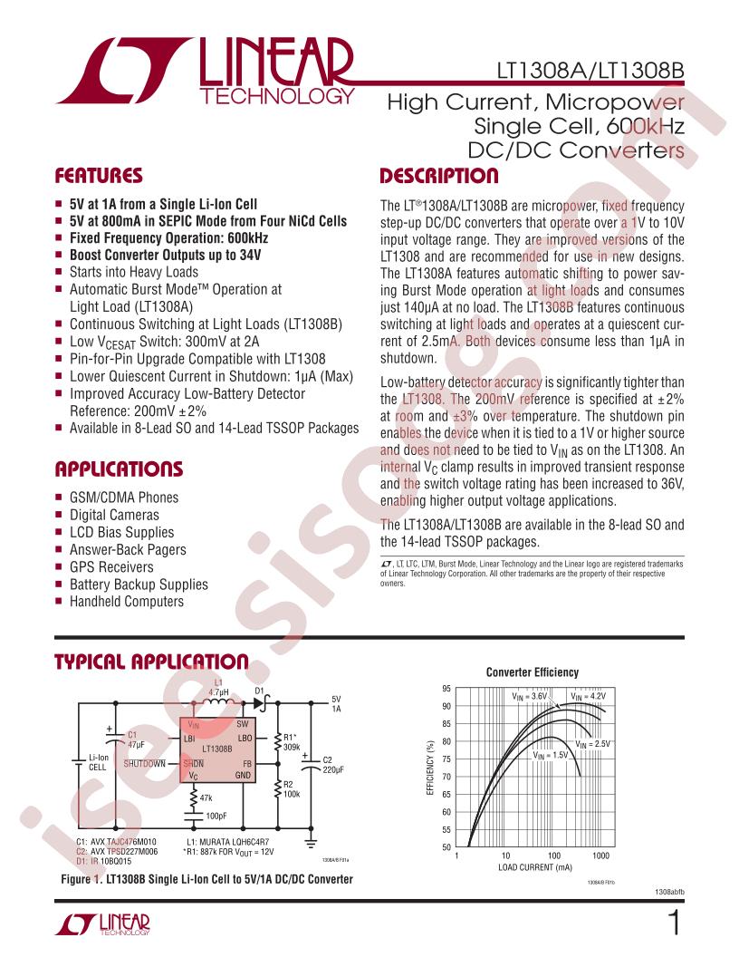 LT1308A, LT1308B Datasheet