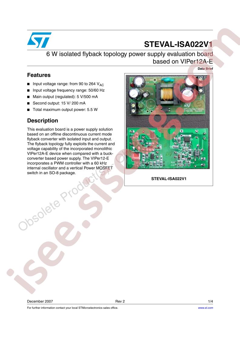 STEVAL-ISA022V1 Data Brief