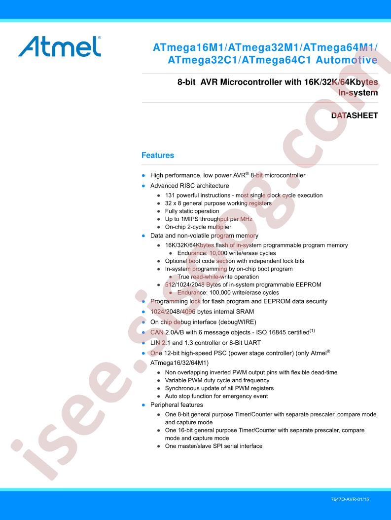 ATmega16,32,64(C1,M1) Auto Datasheet