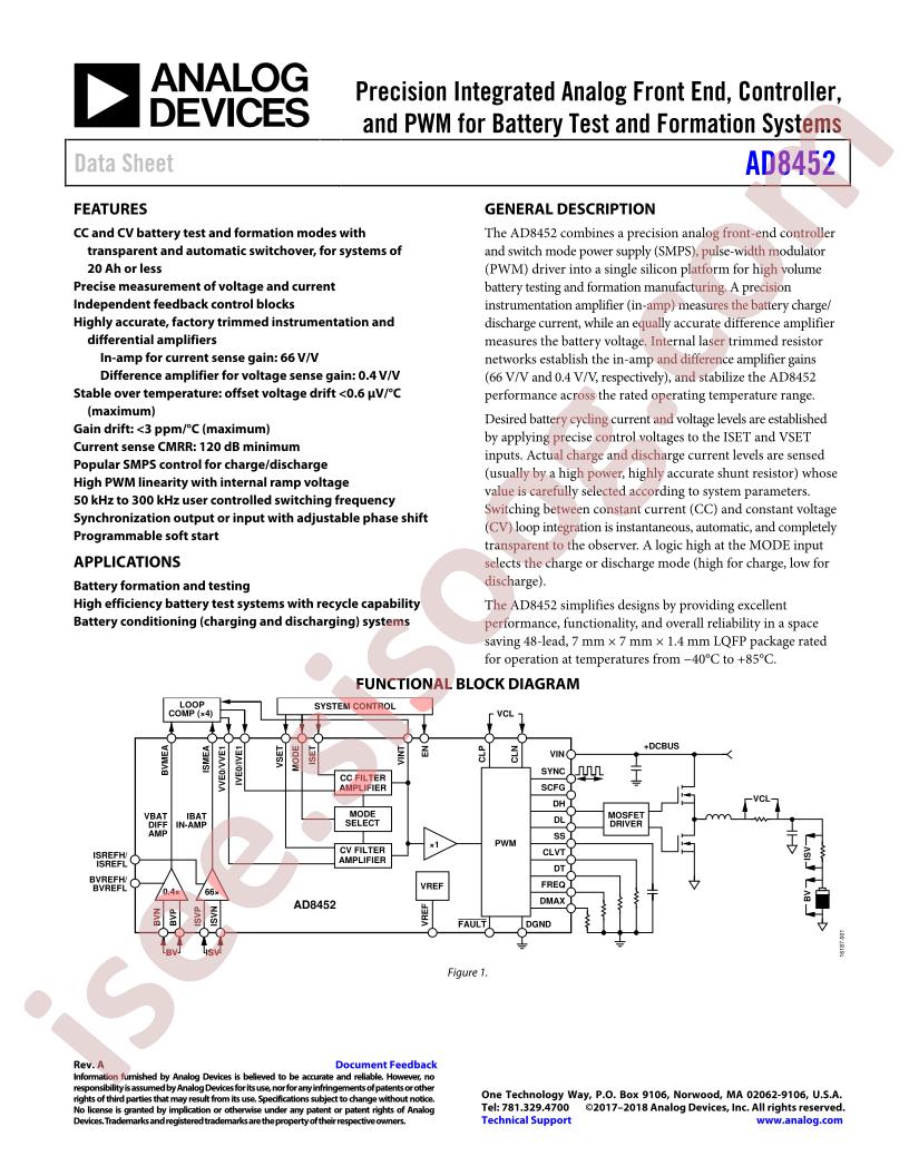 AD8452 Datasheet