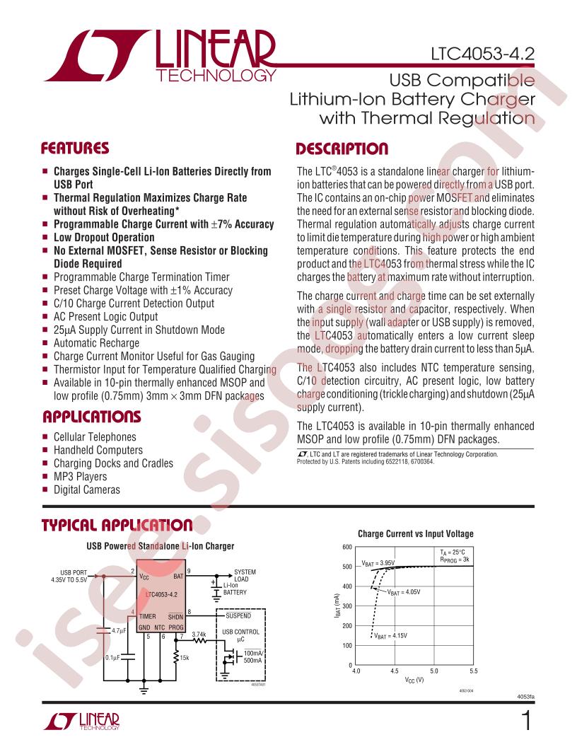 LTC4053-4.2 Datasheet