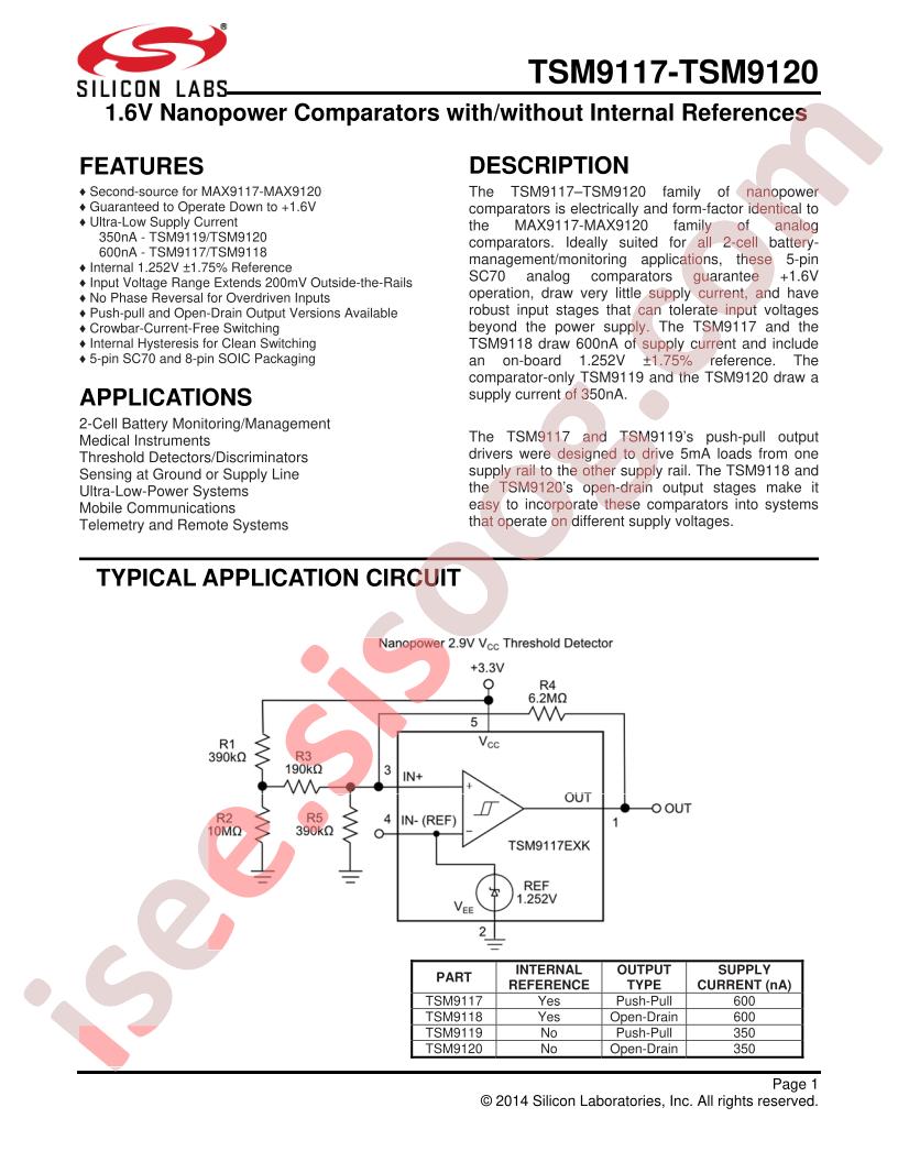 TSM9117 - 9120 Datasheet