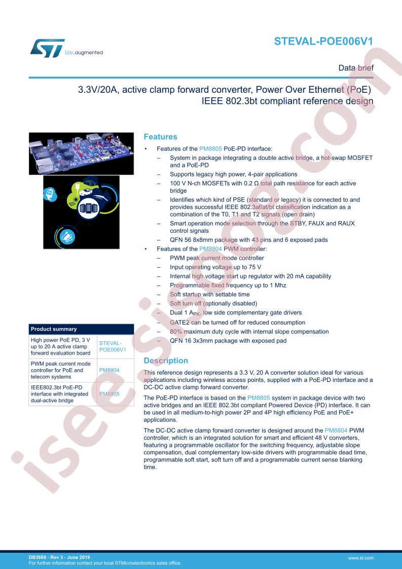 STEVAL-POE006V1 Data Brief