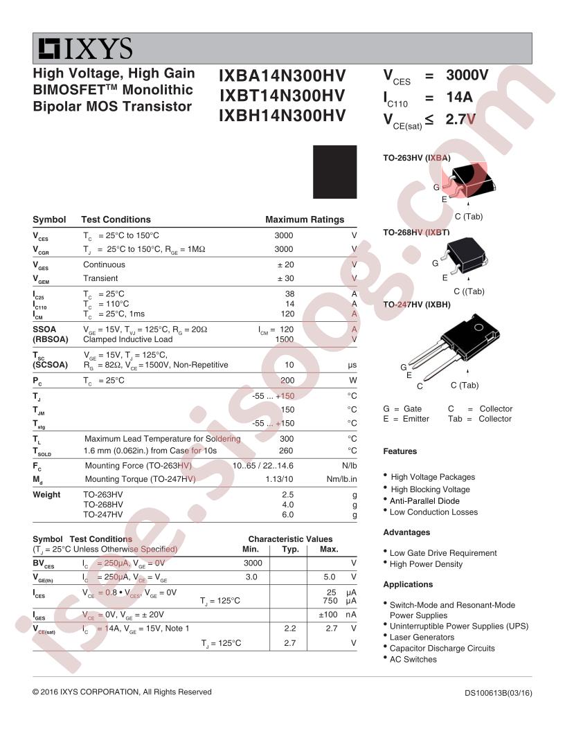 IXBx14N300HV