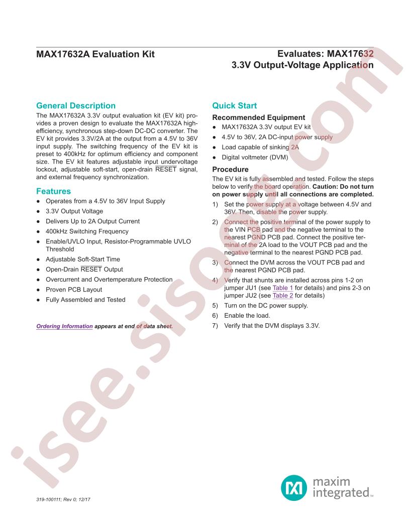 MAX17632A Evaluation Kit