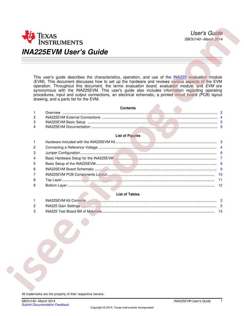 INA225EVM User Guide
