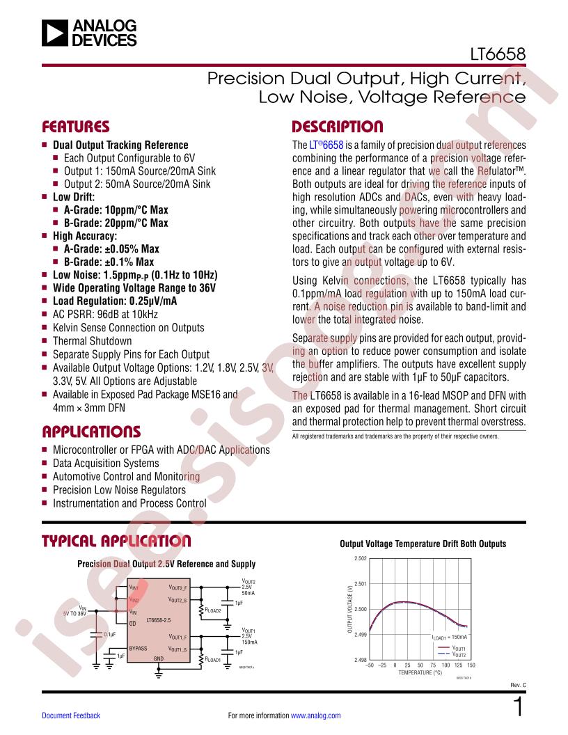 LT6658 Datasheet